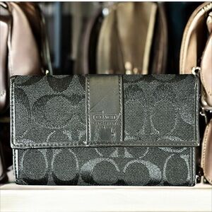 Coach Black Monogram Wallet w/ with flaws as seen in photos.